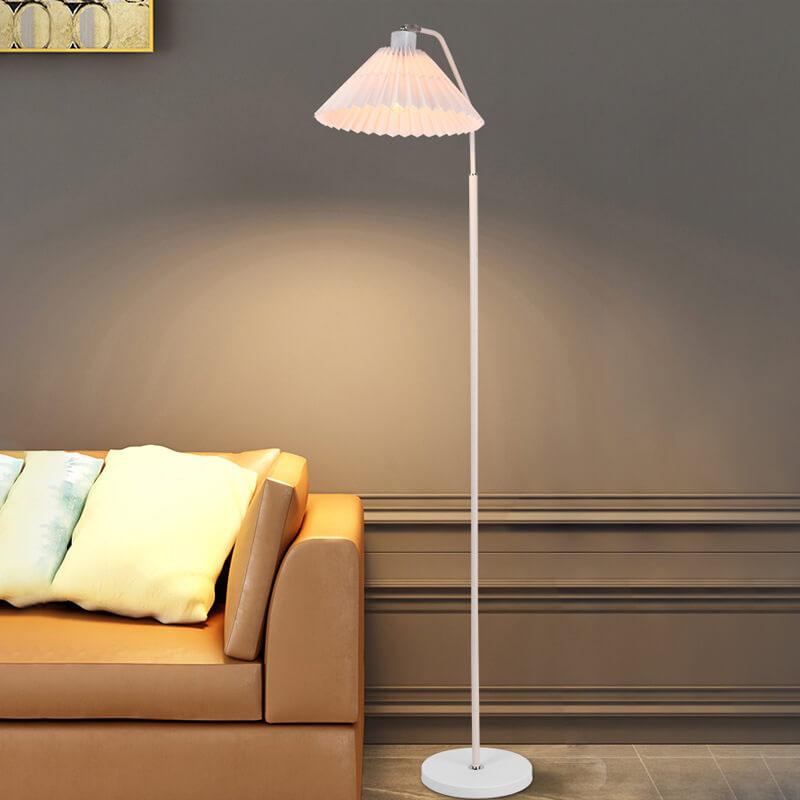 Minimalist Pleated Shade 1-Light Floor Lamp - Modern Standing Light for Living Room & Bedroom