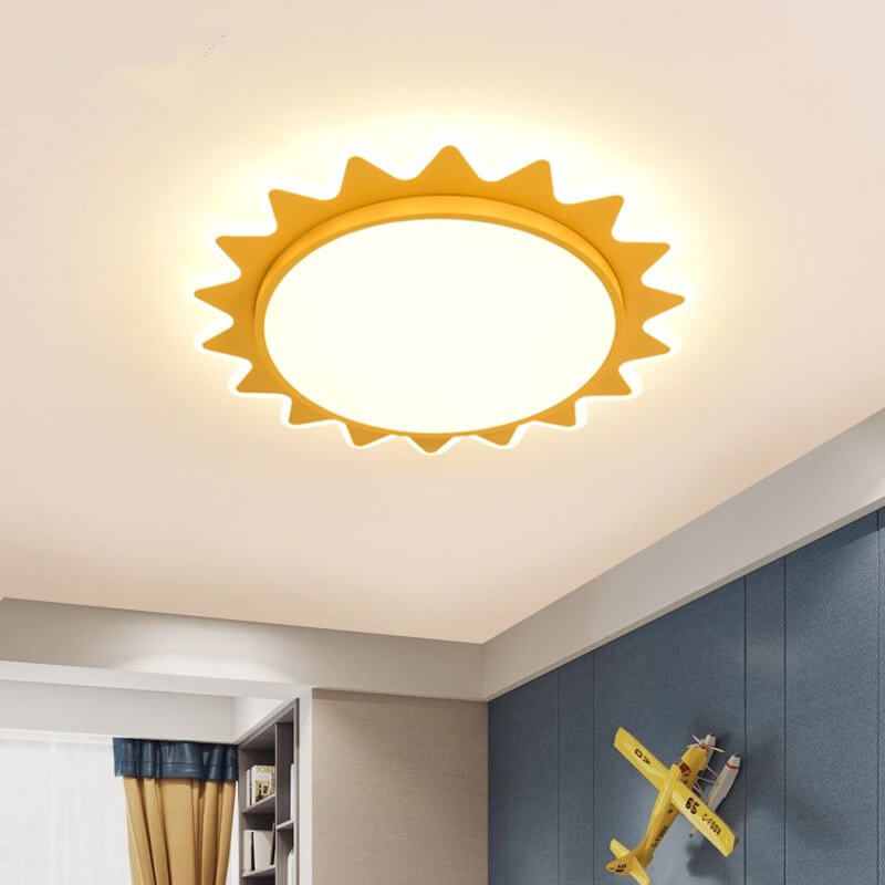 Creative Cartoon Sun LED Flush Mount Ceiling Light - Fun Kid's Room Lighting, Decorative Sun Design, Energy-Efficient Illumination, Stylish Interior Fixture