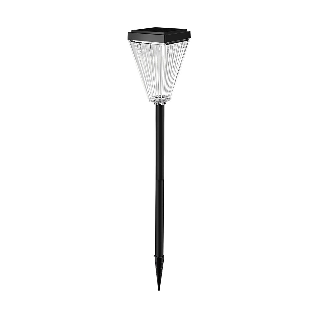 Dimmable LED Solar Post Lights with Ripple Lampshade for Garden Pathway