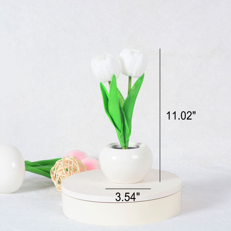 Modern Tulip Peony LED Night Light Table Lamp - Creative Home Décor, Soft Ambient Lighting, Elegant Design, Energy-Efficient, Bedroom Accent Lamp
