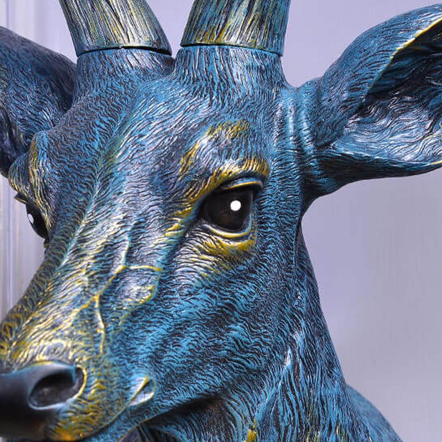 Retro Deer Head Resin Wall Sconce Light - 1-Light Decorative Lamp