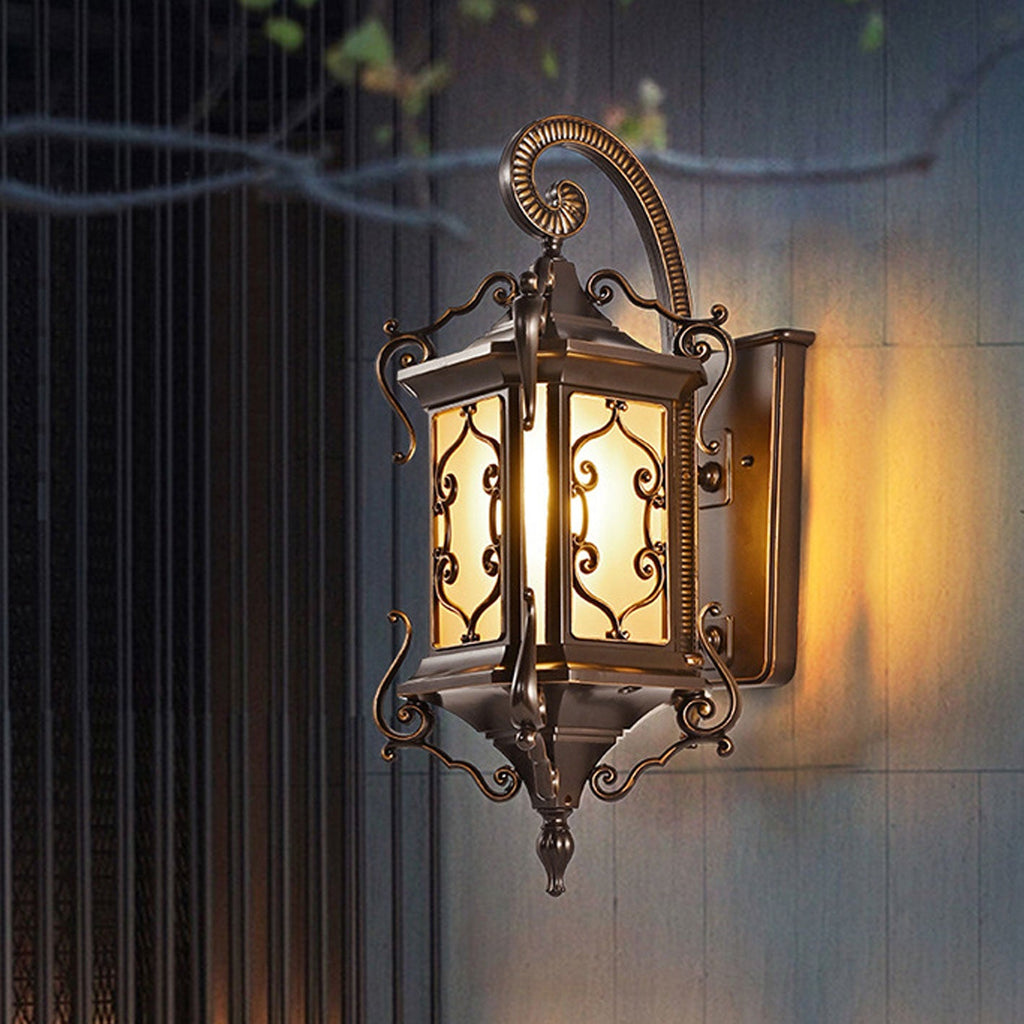 European Palace Outdoor Waterproof Wall Sconce Lamp - 1-Light Decorative Fixture for Gardens and Patios