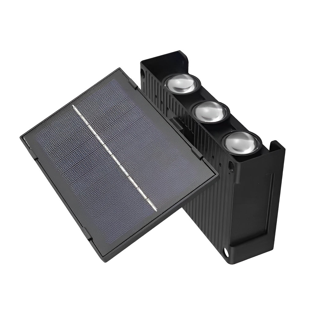 Rectangular Waterproof Solar Wall Lamp - Modern Up and Down LED Light