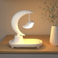 Modern Art Deco Moon Shape Bluetooth Speaker Night Light Lamp