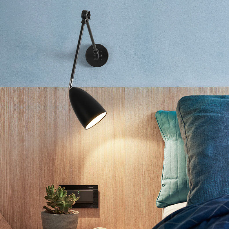Retro Industrial Swing Arm Wall Sconce Lamp - 1-Light Rotating Iron Design