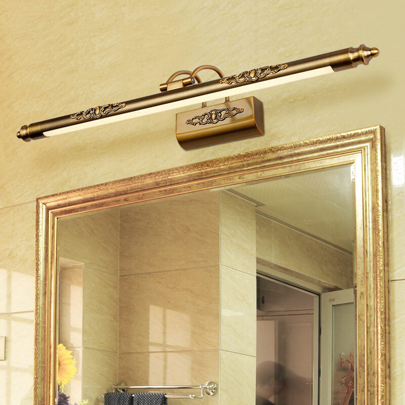 Retro European Carved 1-Light LED Bathroom Mirror Light Fixture