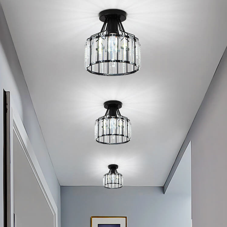 Modern Crystal Dome Semi-Flush Mount Ceiling Light - Elegant Home Lighting Fixture