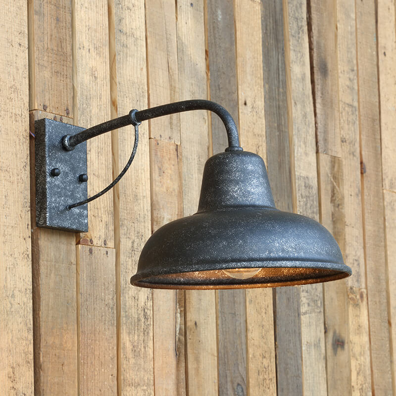 Vintage Iron Barn Waterproof Outdoor Wall Sconce Lamp – Rustic 1-Light Fixture for Exterior Lighting