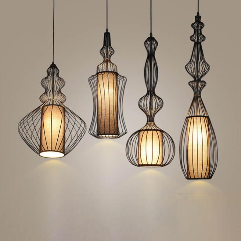 Industrial Retro Metal Birdcage Lantern Light Pendant