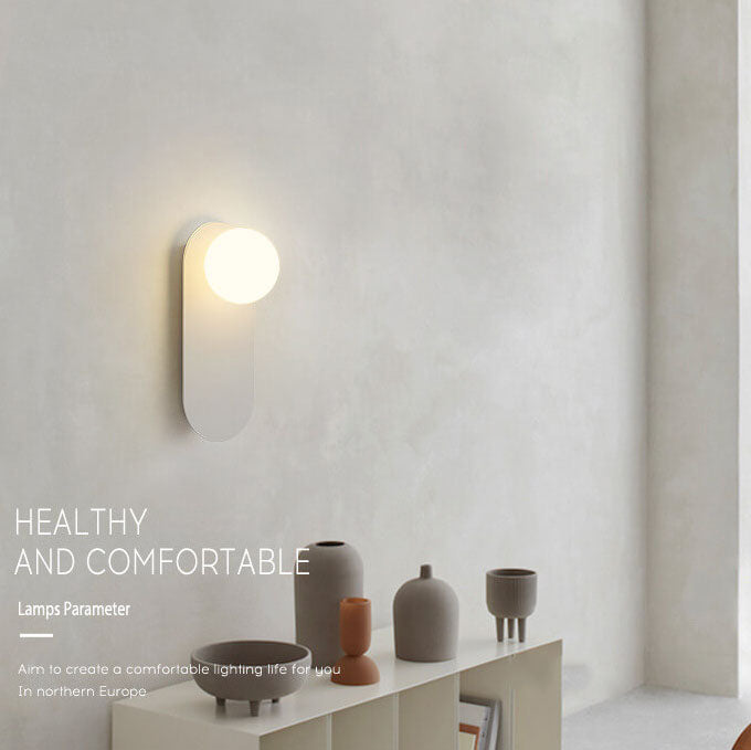 Nordic Minimalist Glass Wall Sconce Lamp - 1-Light Design for Elegant Home Lighting