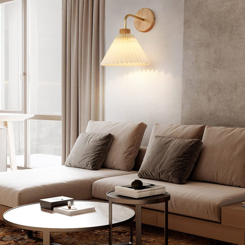 Modern Minimalist Pleated Umbrella Shade Wall Sconce Lamp - 1-Light Fixture, Contemporary Design, Elegant Home Lighting, Stylish Wall Light, Minimalist Decor, Versatile Indoor Illumination