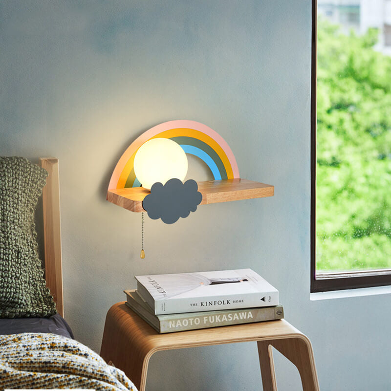 Nordic Rainbow Wall Sconce Lamp - 1-Light Colorful LED Wall Light for Living Room, Bedroom, Nursery, Modern Decorative Lighting, Nordic Design, Wall Mount Fixture, Stylish Home Decor, Scandinavian Inspired Lamp