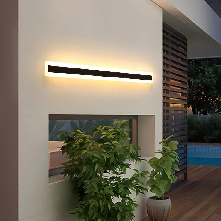 Minimalistic Outdoor Waterproof LED Wall Light - Acrylic 1-Light Bar Shape