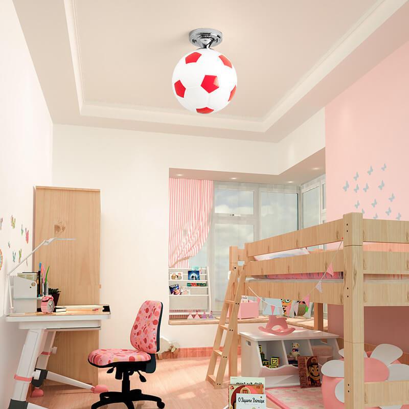 Basketball Soccer Glass Semi-Flush Mount Ceiling Light