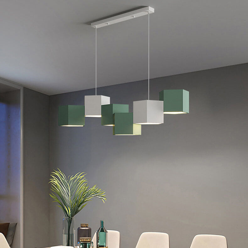 Modern Square Geometric Iron LED Macaron Chandelier  

Illuminate your space with this striking modern chandelier featuring a unique square geometric design. Crafted from durable iron with vibrant macaron-colored LED lights, it offers a perfect blend of f