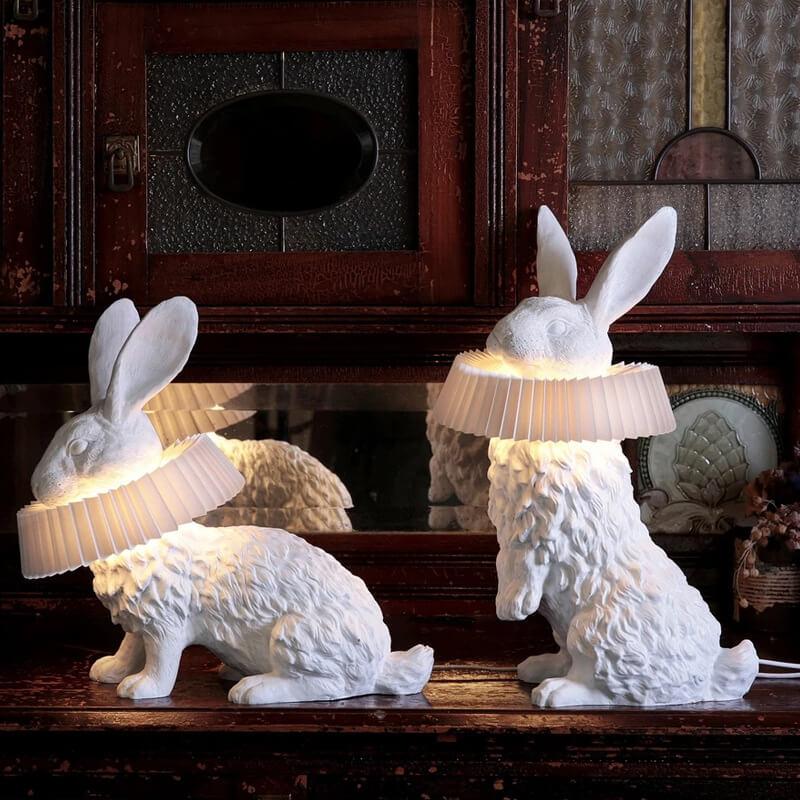 Modern Creative Resin Rabbit LED Table Lamp - Cute Decorative Night Light for Home, Kids Room, Nursery, Unique Gifts, Contemporary Design, Eco-Friendly Lighting, Ambient Lighting for Bedroom, Stylish Table Decor, Whimsical Animal Lamp, LED Light Fixture
