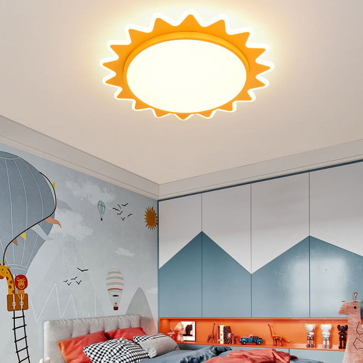 Creative Cartoon Sun LED Flush Mount Ceiling Light - Fun Kid's Room Lighting, Decorative Sun Design, Energy-Efficient Illumination, Stylish Interior Fixture