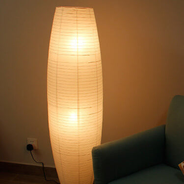 Nordic Minimalist Rice Paper Column Lamp - 2-Light Standing Floor Lamp