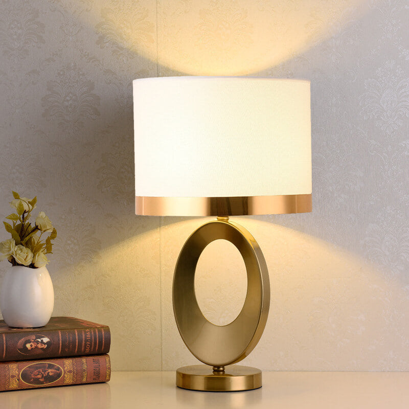 Modern Luxury Fabric Ring Base 1-Light Table Lamp Elegant Home Decor Contemporary Lighting Stylish Nightstand Lamp Designer Table Lamp Soft Glow Bedroom Lighting USB Table Lamp Modern Interior Design Lighting Solutions High-End Table Lamps for Living Room