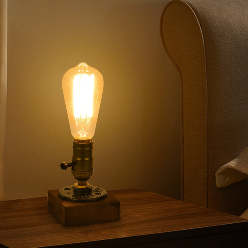 Vintage Industrial Iron Bulb 1-Light Table Lamp, Retro Desk Lamp, Vintage Style Lighting, Industrial Table Lamp, Edison Bulb Lamp, Rustic Home Decor, Workshop Table Light, Steampunk Lamp, Adjustable Height Desk Light, Antique Metal Lamp, Loft Style Lighti