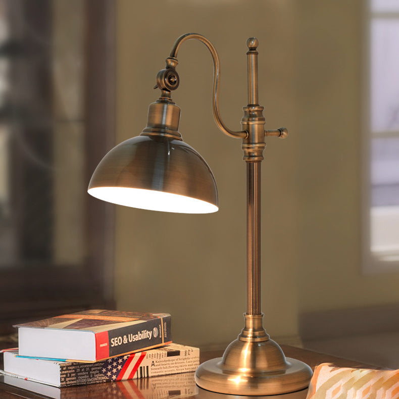 Industrial Retro Gold Iron Long Arm 1-Light LED Table Lamp Vintage Desk Lighting Fixture Modern Home Decor Adjustable Reading Light Bedroom Office Lighting Industrial Style Lamp Workstation Decoration Retro Design Lighting