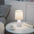 Nordic Vintage Pleated Shade Glass Base Table Lamp - 1-Light Home Accent