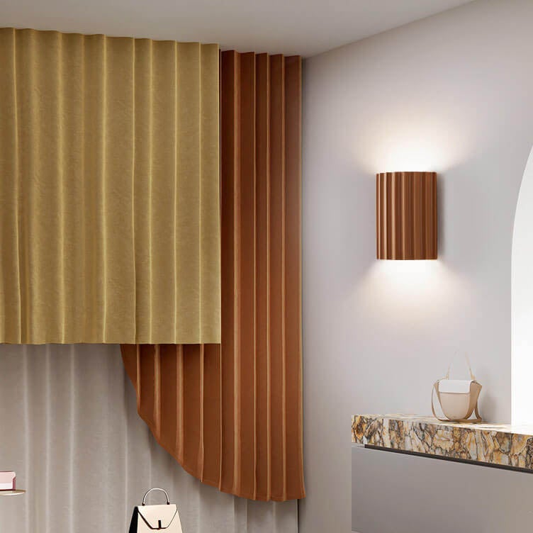 Macaron Resin Striped Half Cylinder Wall Sconce Lamp - 1-Light Decorative Fixture for Home and Office Lighting