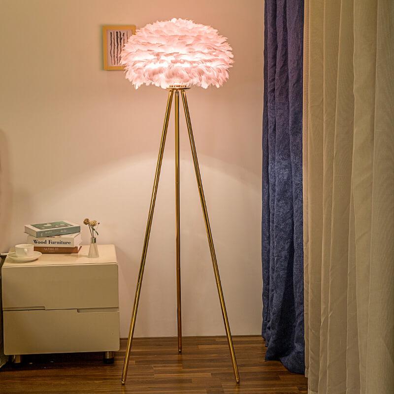 Modern Feather Globe Floor Lamp - Stylish Lighting for Home Decor