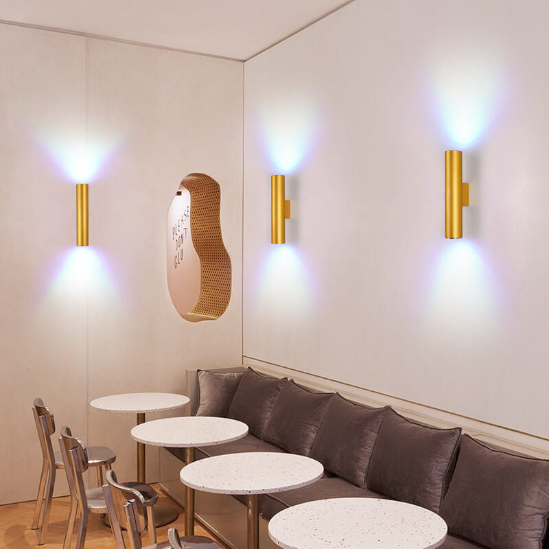 Modern Minimalist Round Aluminum 2-Light Wall Sconce for Bedroom