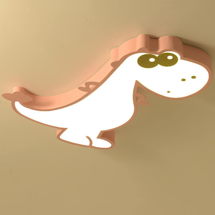 Cartoon Dinosaur LED Ceiling Light - Creative Flush Mount Fixture for Kids' Room Decor