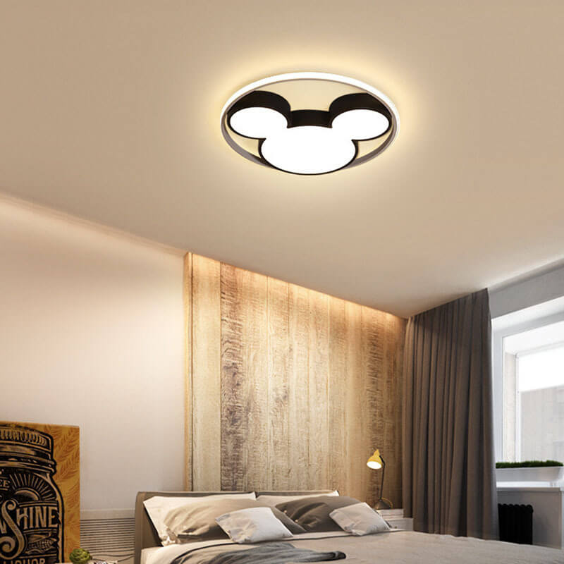 Cartoon Mouse LED Flush Mount Ceiling Light for Kids Room, Adorable Mouse Ceiling Fixture, Childrens Bedroom Lighting, Cute Animal Light, Nursery Decor, Energy Efficient LED, Playful Ceiling Lamp, Child-Friendly Light Fixture