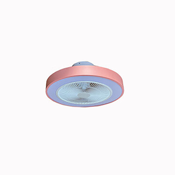 Modern Minimalist Copper LED Flush Mount Ceiling Fan Light
