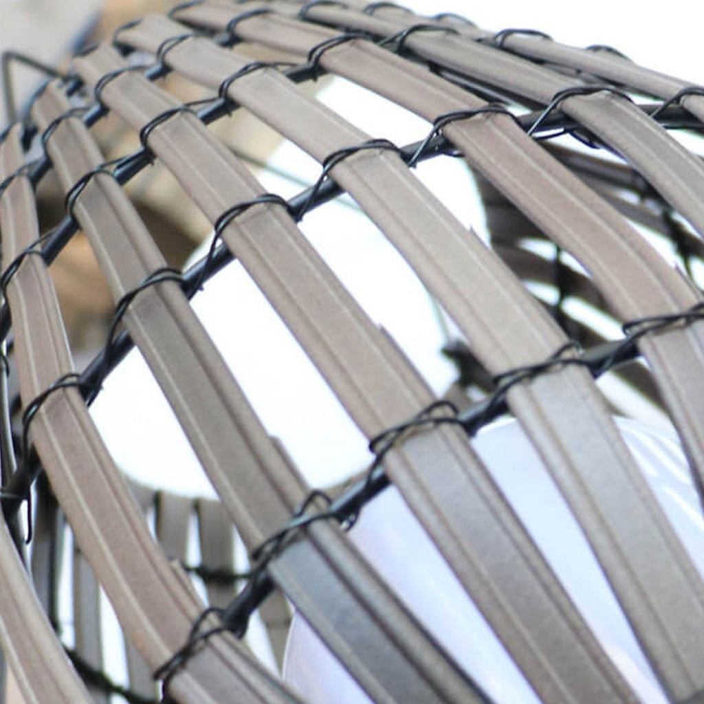 Modern Rattan Weaving Oval Outdoor Waterproof Floor Lamp