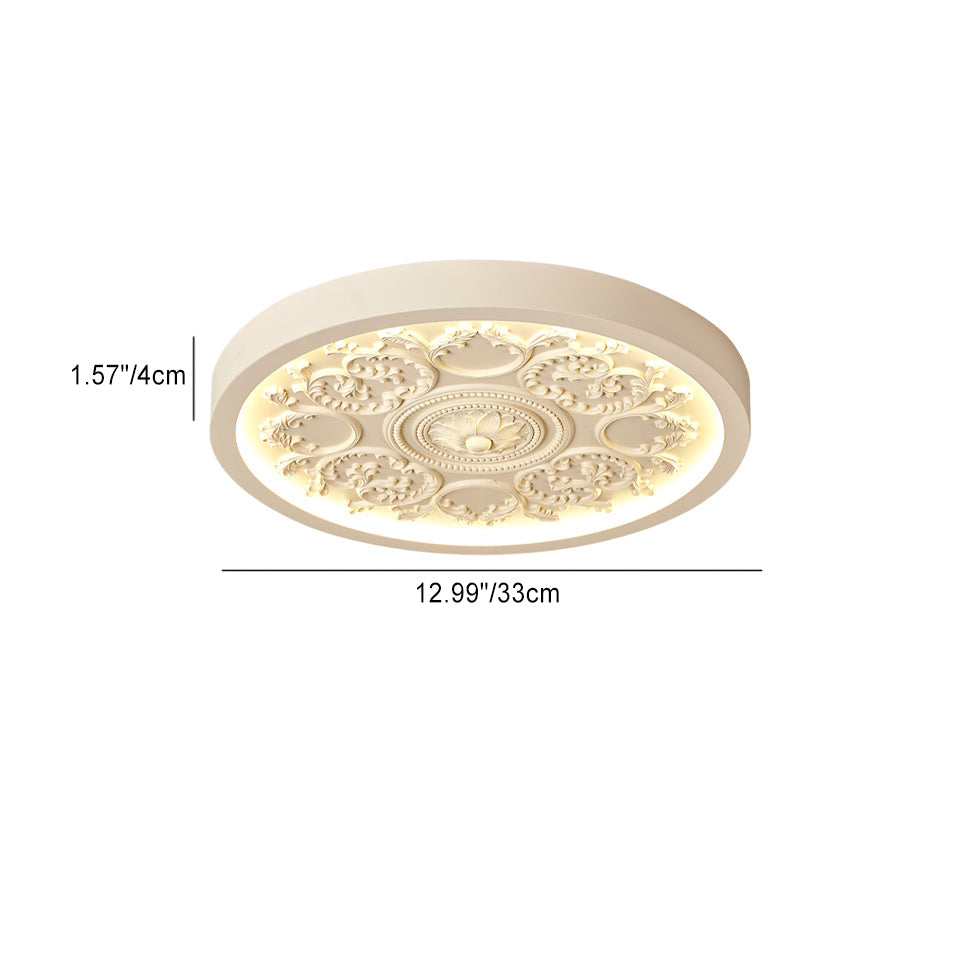 Modern Minimalist Iron Resin Acrylic LED Flush Mount Ceiling Light for Bedroom