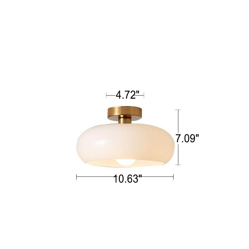 Modern Retro Glass Copper Pendant Light - Flush Mount 1-Light Fixture