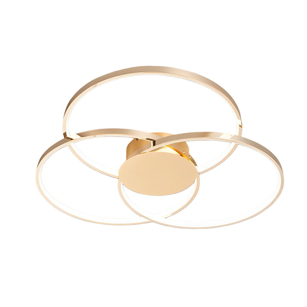 Three Rings Stepless Dimming Nordic Ceiling Light - Electroplated Metal Fixture