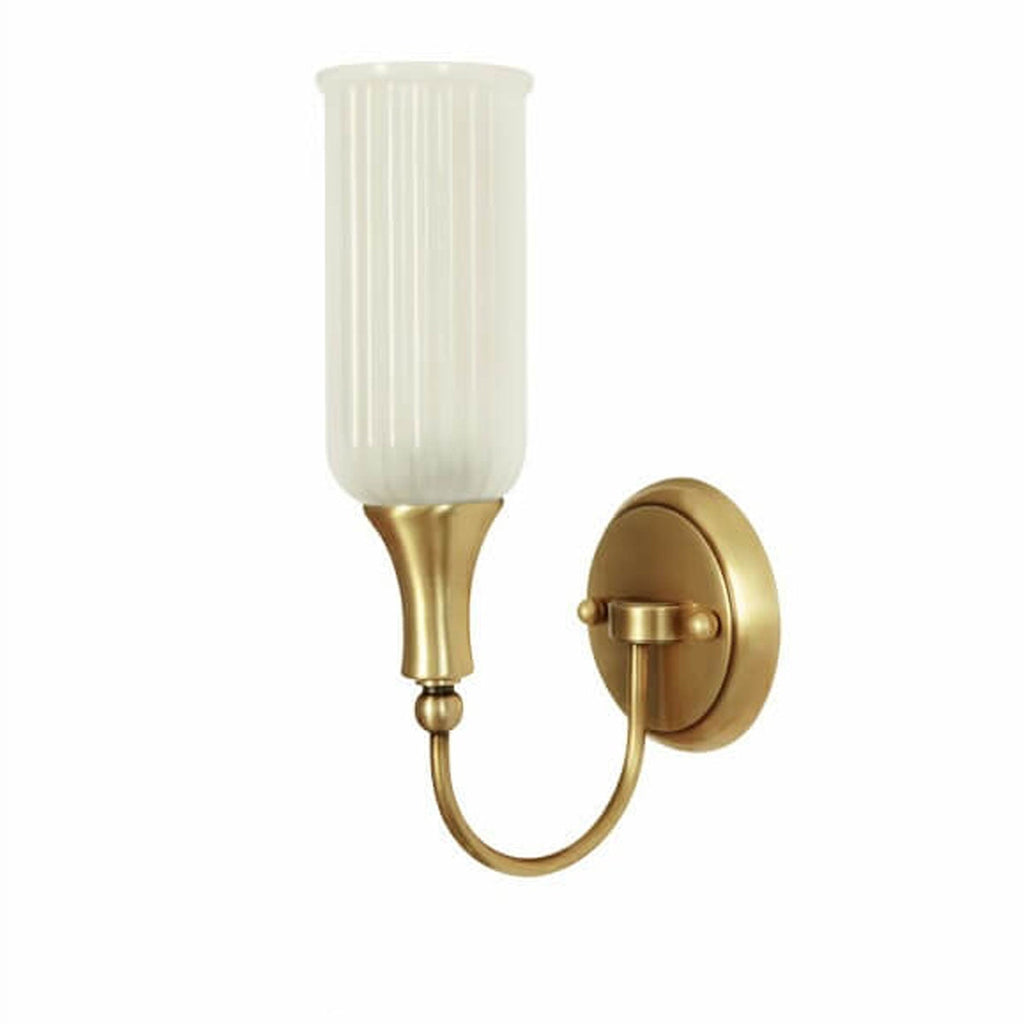 Vintage Rustic Brass Glass Wall Sconce Lamp - 1/2 Light Fixture