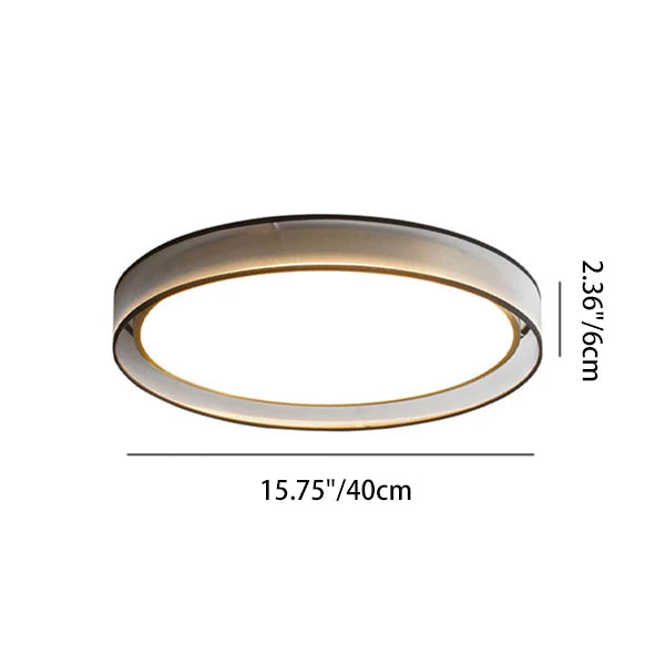 Contemporary Nordic Copper LED Flush Mount Ceiling Light - Round Gauze Fabric for Living Room & Bedroom