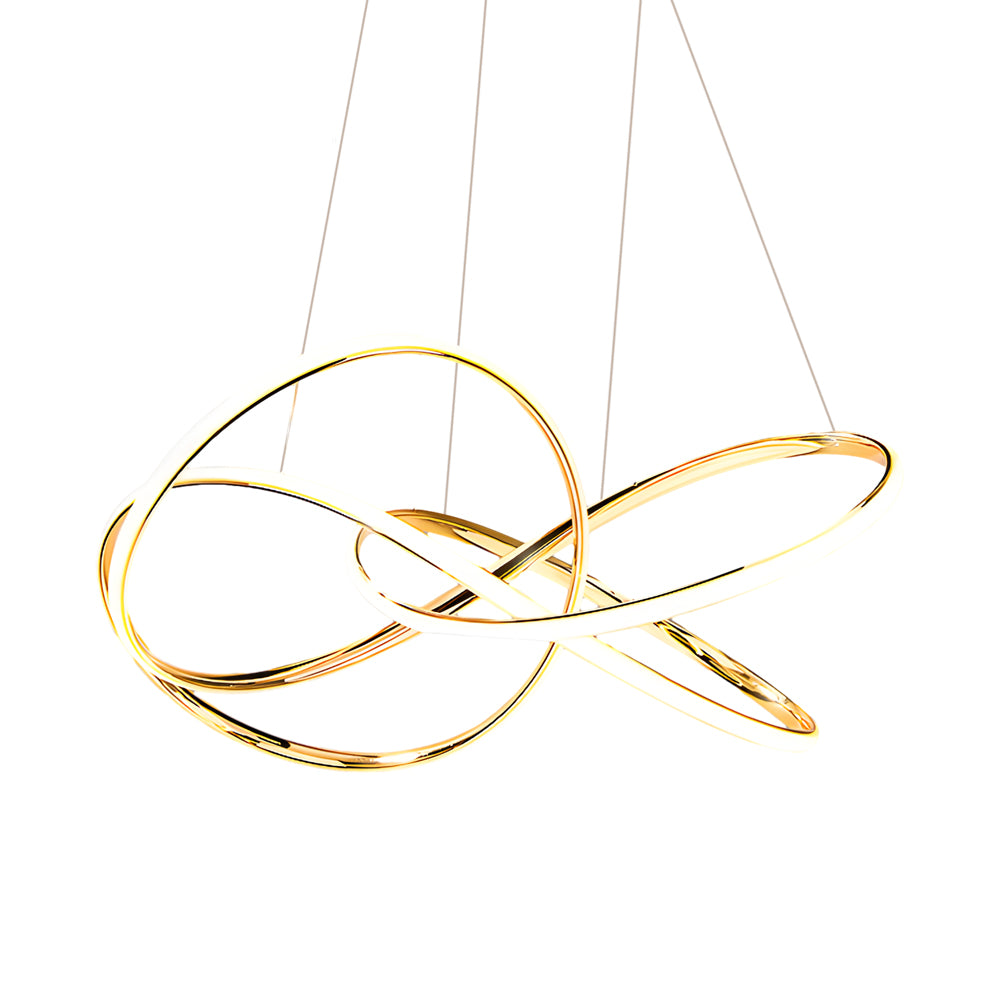 Circular Curved LED Chandelier - 3 Step Dimming Modern Lighting Solution