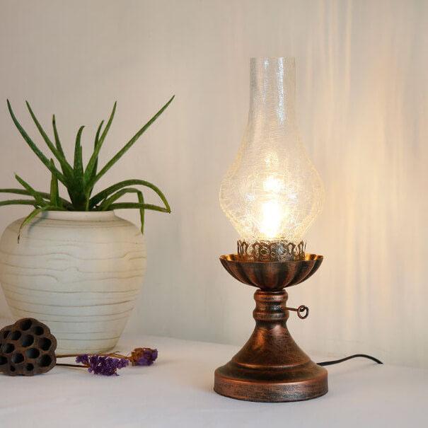 Vintage Kerosene Oil Lamp Table Light - Antique Decor, Rustic Home Lighting, Classic 1-Light Design
