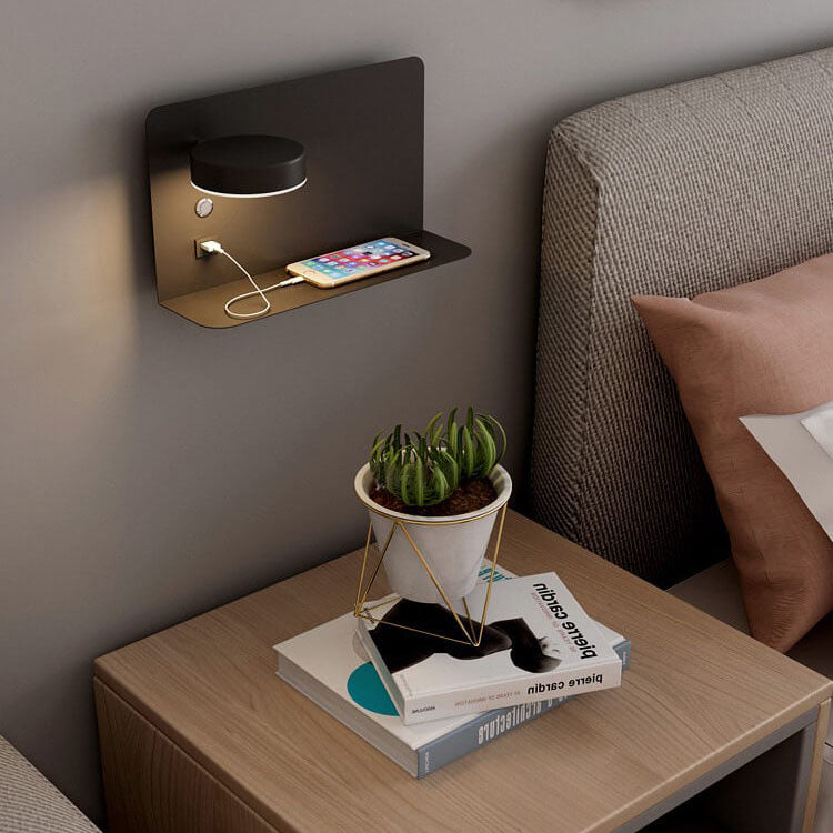 Modern Iron Square LED Wall Sconce Lamp USB Rechargeable
