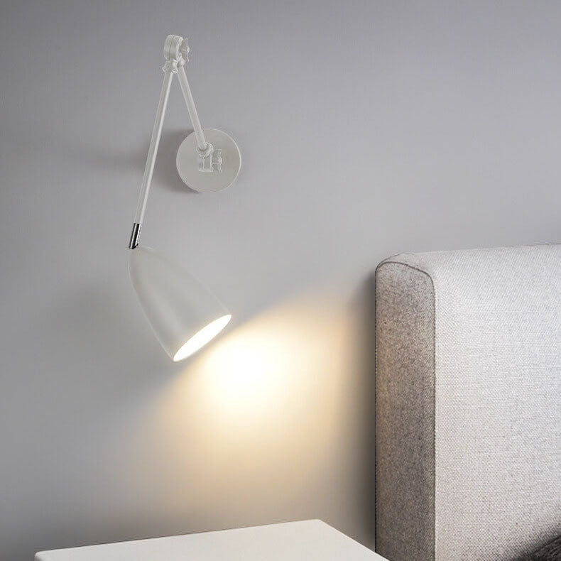 Retro Industrial Swing Arm Wall Sconce Lamp - 1-Light Rotating Iron Design