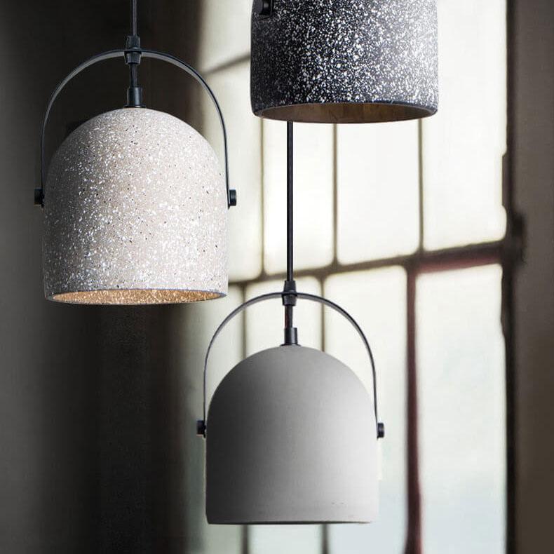 Nordic Creative Cement Pendant Light - 1-Light Cylinder Fixture