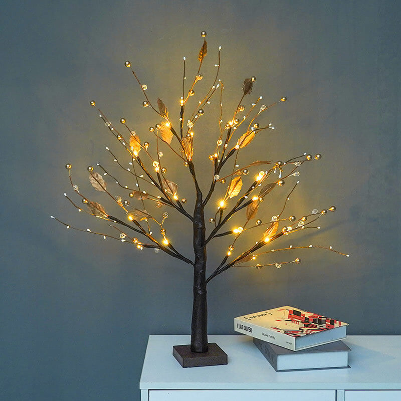 Red Fruits Pine Tree Light Small LED Battery Decoration Table Lamp - Festive Holiday Decor, Tabletop Decoration, Christmas Lighting, Battery Operated Pinecone Lamp, Home Decoration, Seasonal Table Light, LED Christmas Tree Lamp, Cozy Room Ambiance, Unique