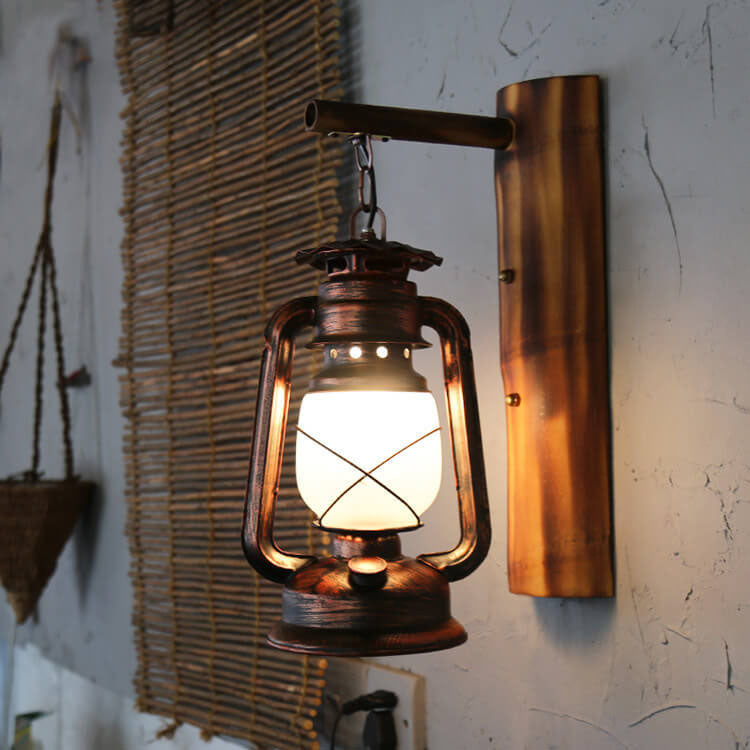 Vintage Horse Lantern Wall Sconce - 1-Light Iron Lamp, Rustic Home Decor, Equestrian Lighting, Antique-Style Indoor Fixture