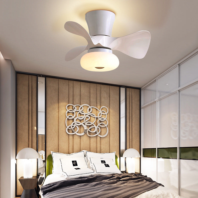 Contemporary Nordic Macaron ABS Metal LED Ceiling Fan Light for Living Room