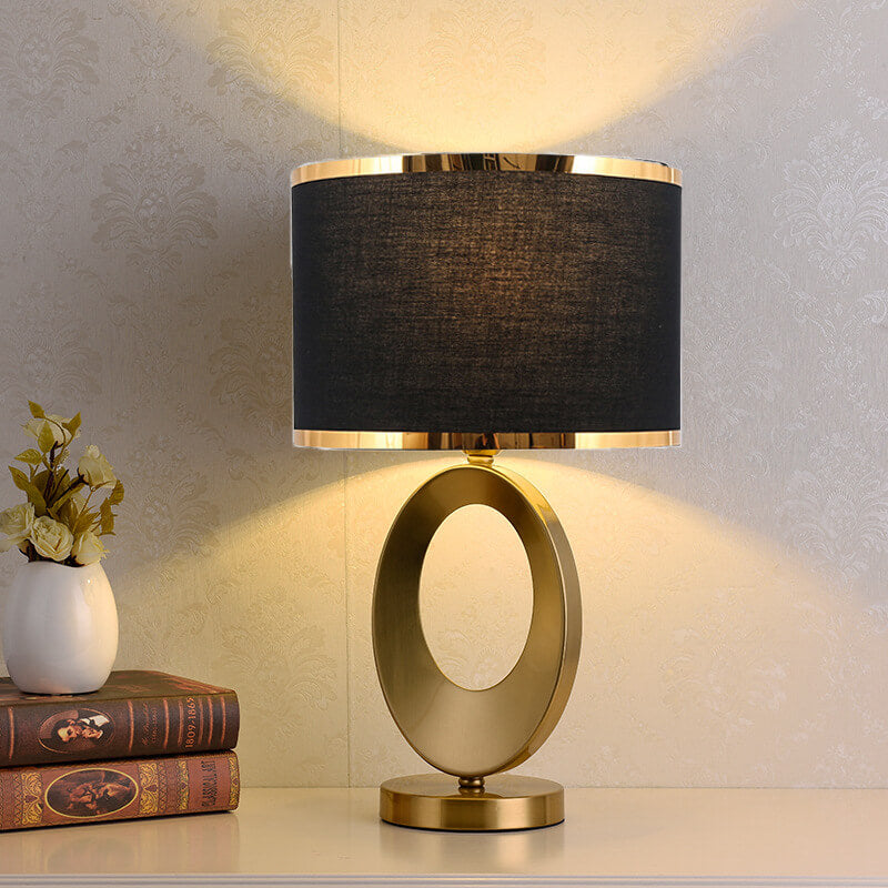 Modern Luxury Fabric Ring Base 1-Light Table Lamp Elegant Home Decor Contemporary Lighting Stylish Nightstand Lamp Designer Table Lamp Soft Glow Bedroom Lighting USB Table Lamp Modern Interior Design Lighting Solutions High-End Table Lamps for Living Room