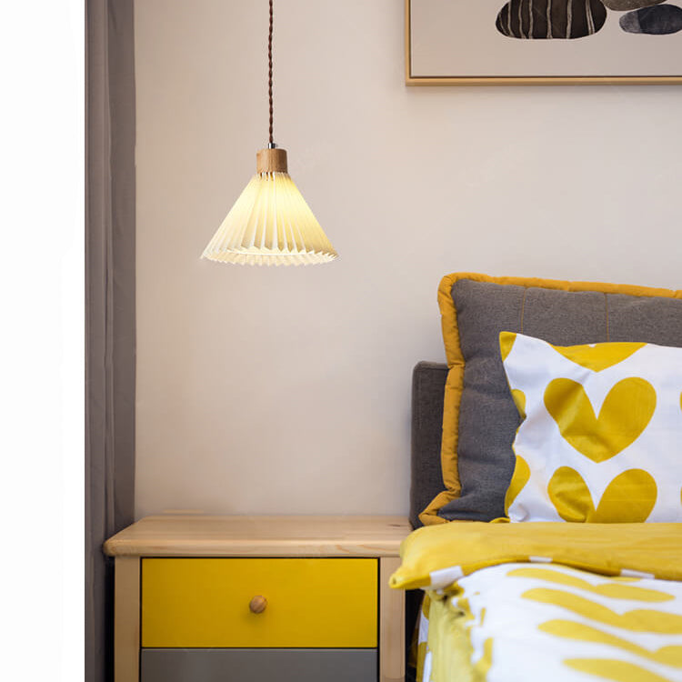 Nordic Minimalist Pleated Shade Pendant Light 1-Light Fixture