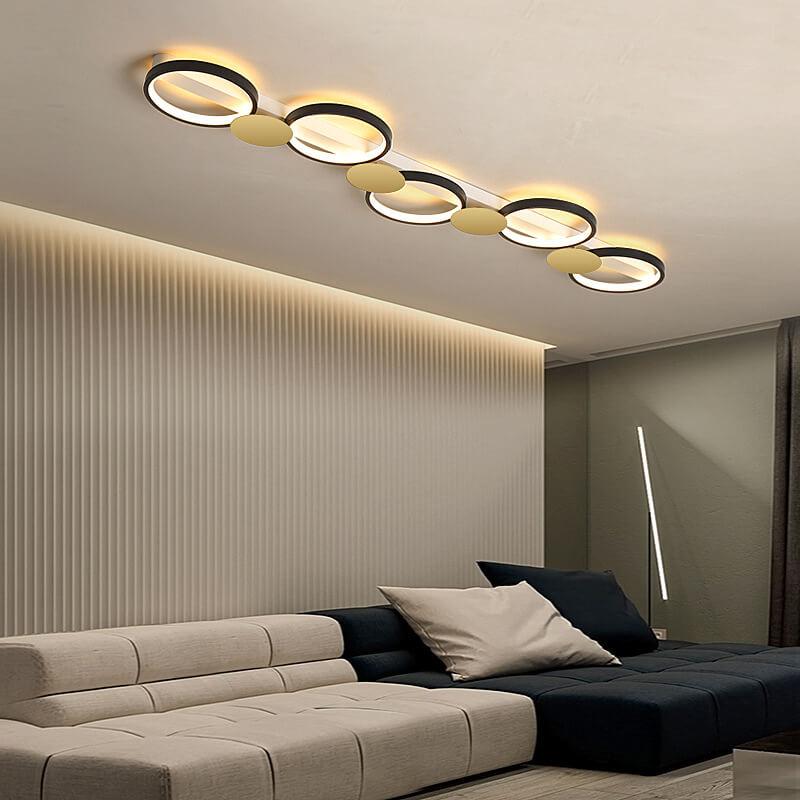 Modern Circle LED Flush Mount Track Light - 3/4/5 Light Fixture for Home, Office, and Retail Lighting