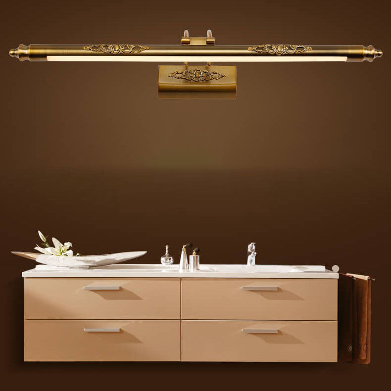 Retro European Carved 1-Light LED Bathroom Mirror Light Fixture